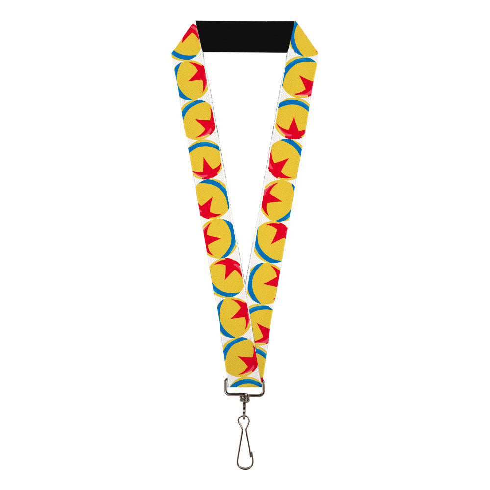 Lanyard - 1.0" - Disney Pixar Luxo Ball Repeat White Yellow Blue Red