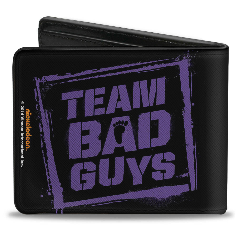 Bi-Fold Wallet - Shredder Face + TEAM BAD GUYS Black Purple