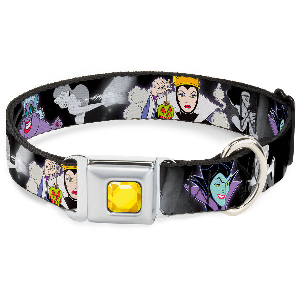 Princess Gem CLOSE-UP Full Color Yellow Seatbelt Buckle Collar - Villains Hexing Princess' Scenes Color/Black/White