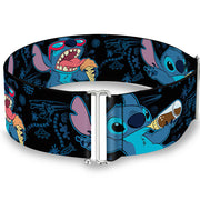 Cinch Waist Belt - Stitch Snacking Poses Black Blue