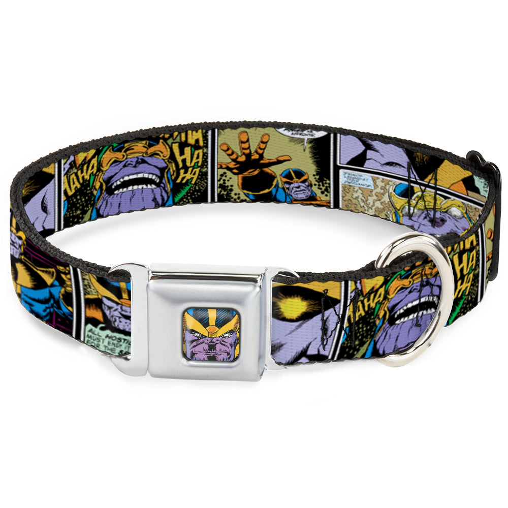 Thanos Face CLOSE-UP Full Color Seatbelt Buckle Collar - Thanos Comic Scene Blocks