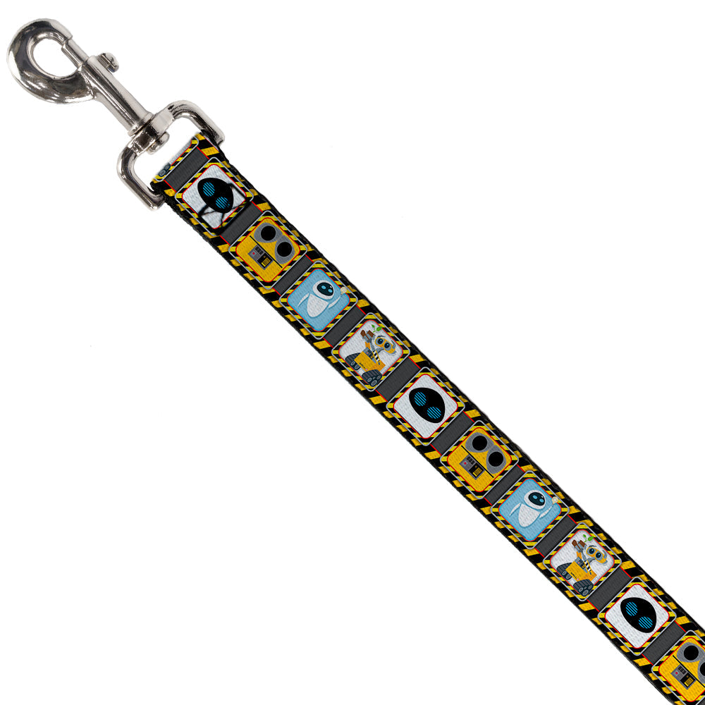 Dog Leash - WALL-E & EVE Pose/Face Hazard Blocks Gray/Yellow/Black