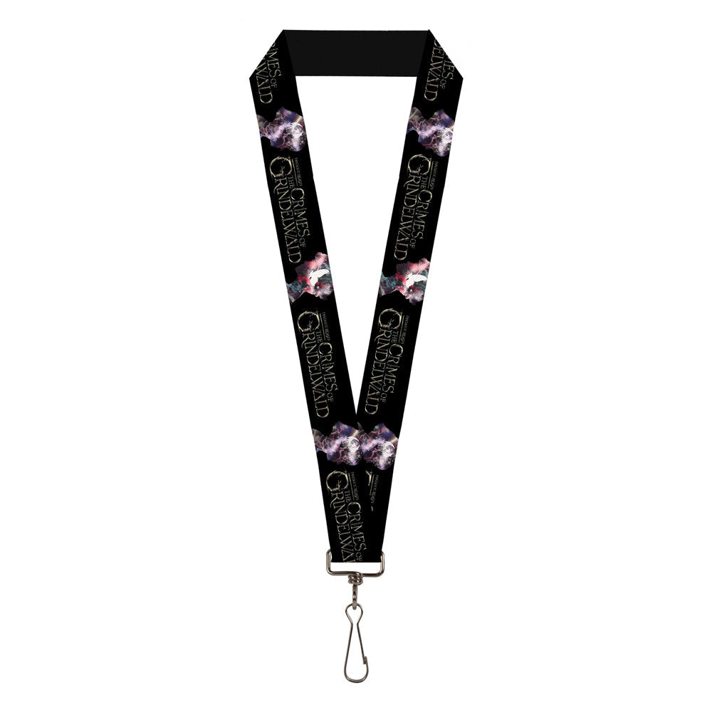 Lanyard - 1.0" - FANTASTIC BEASTS THE CRIMES OF GRINDELWALD 2-Character Bust Silhouettes Black Golds