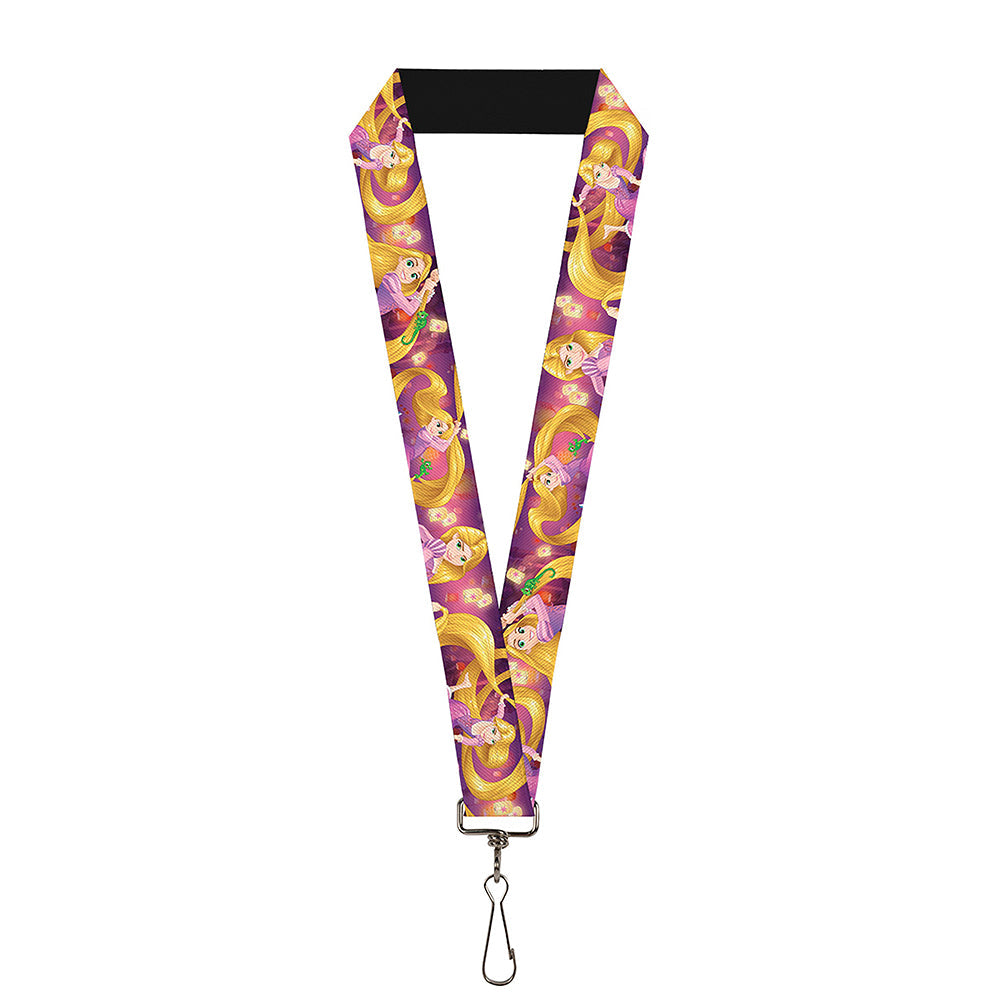 Lanyard - 1.0" - Rapunzel 4-Tangled Poses Pascal Lights Light Purples