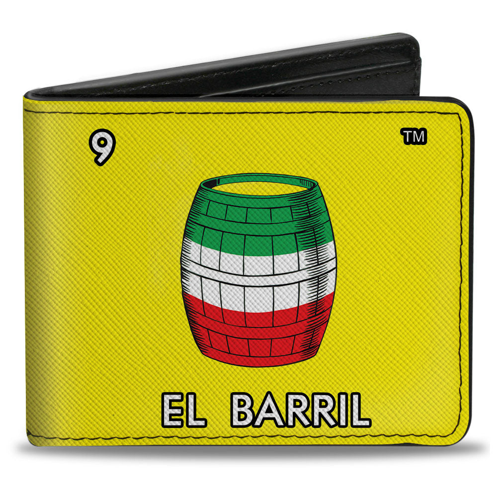 Bi-Fold Wallet - Loteria EL BARRIL Barrel + LOTERIA Quote Yellow