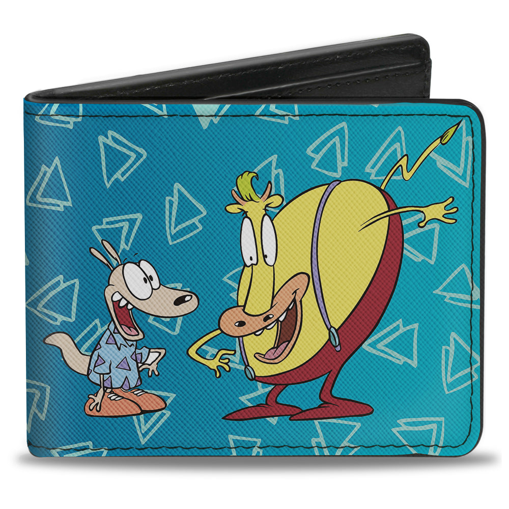 Bi-Fold Wallet - Rocko's Modern Life Rocko & Heffer 2-Poses Blues White