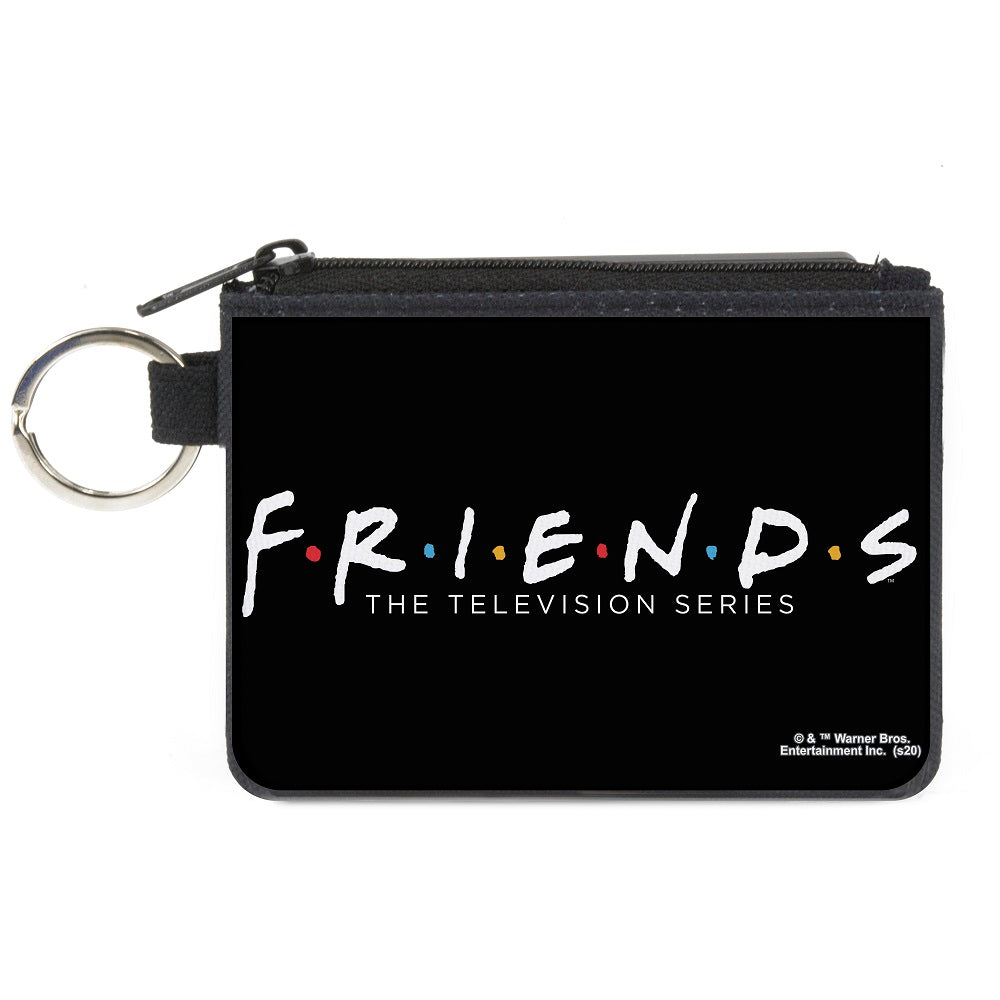 Canvas Zipper Wallet - MINI X-SMALL - FRIENDS-THE TELEVISION SERIES Logo Black White Multi Color