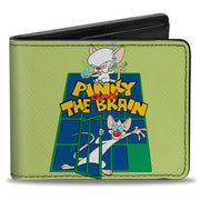 Bi-Fold Wallet - Animaniacs PINKY AND THE BRAIN Pose Greens Blue