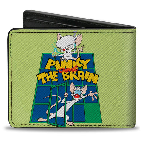 Bi-Fold Wallet - Animaniacs PINKY AND THE BRAIN Pose Greens Blue