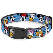 Plastic Clip Collar - Disney The Sensational Six Smiling Faces Stripe Blues