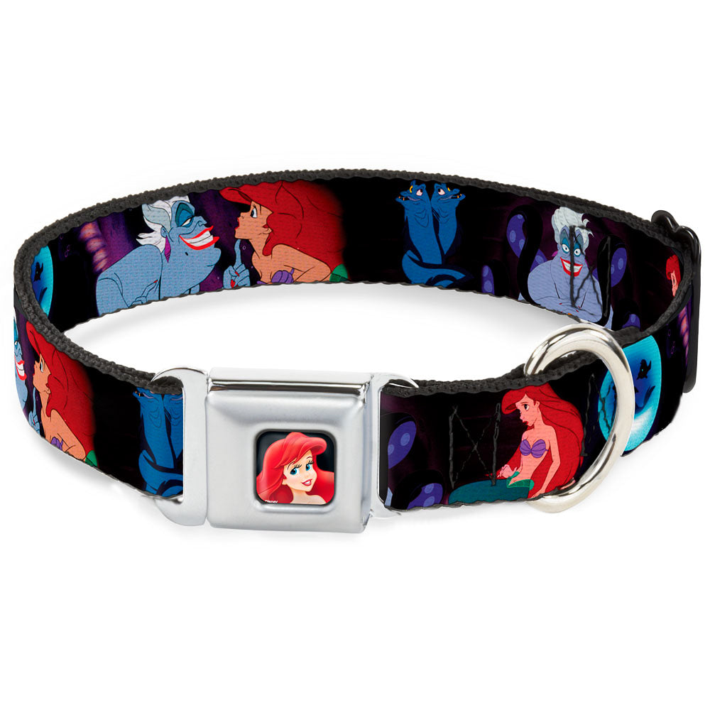 Ariel CLOSE-UP Full Color Seatbelt Buckle Collar - The Little Mermaid Ariel & Ursula Scenes