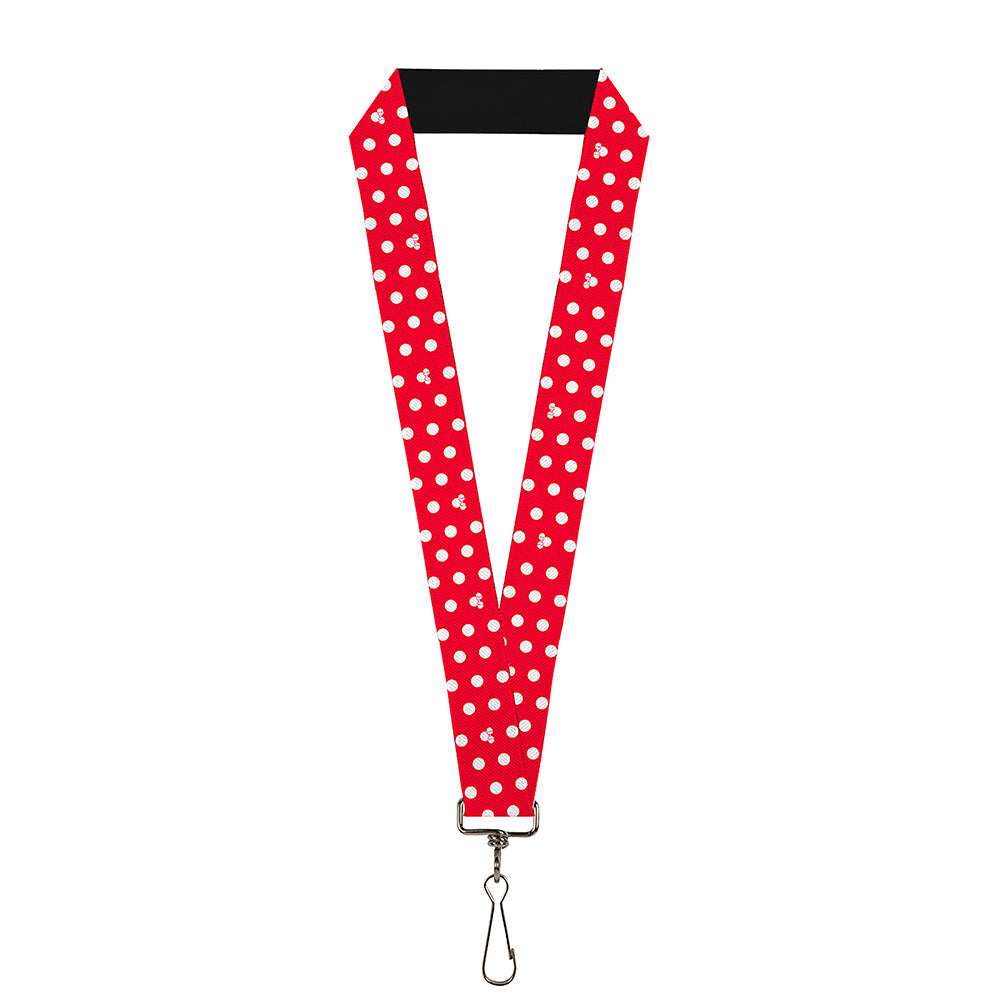 Lanyard - 1.0" - Minnie Mouse Polka Dot Mini Silhouette Red White