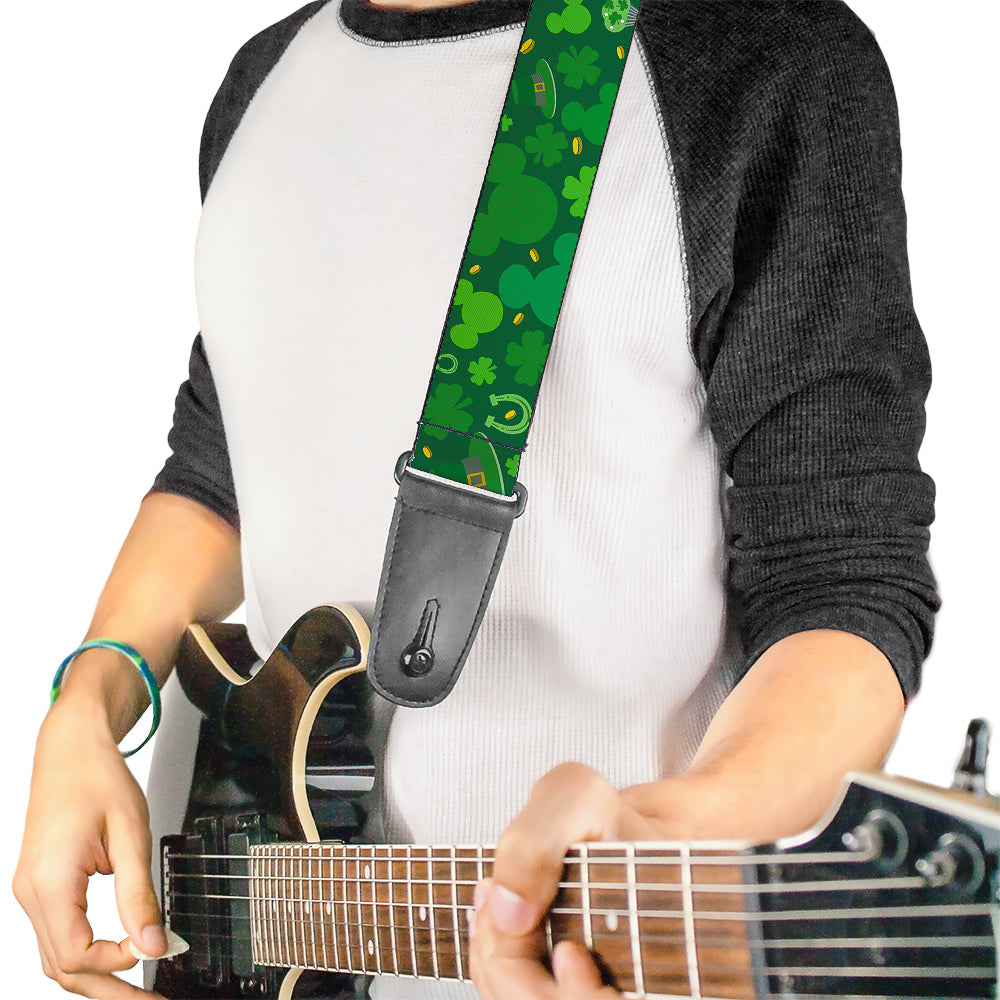 Guitar Strap - St Patrick's Day Mickey Collage Greens