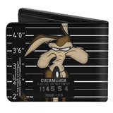 Bi-Fold Wallet - Wile E Coyote CUCAMONGA Mug Shot Black Gray White