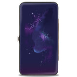 Hinged Wallet - Onward Barley LET LOOSE Smiling Pose + Galaxy Purples