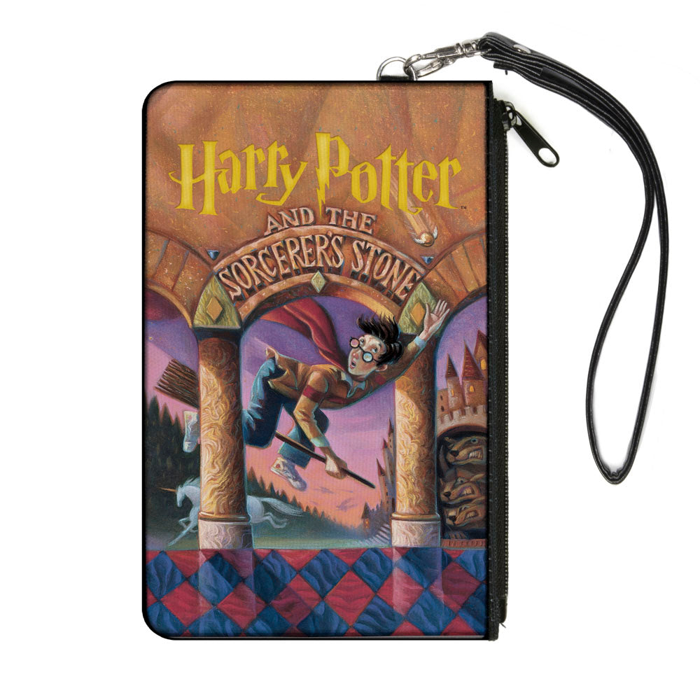 Canvas Zipper Wallet - SMALL - Harry Potter and the Sorcerer's Stone Book Cover Drawing