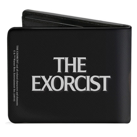 Bi-Fold Wallet - The Exorcist Regan's Face CLOSE-UP + Logo Black White