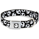 Jack Expression9 Full Color Seatbelt Buckle Collar - NBC Jack Expressions Scattered Black/White