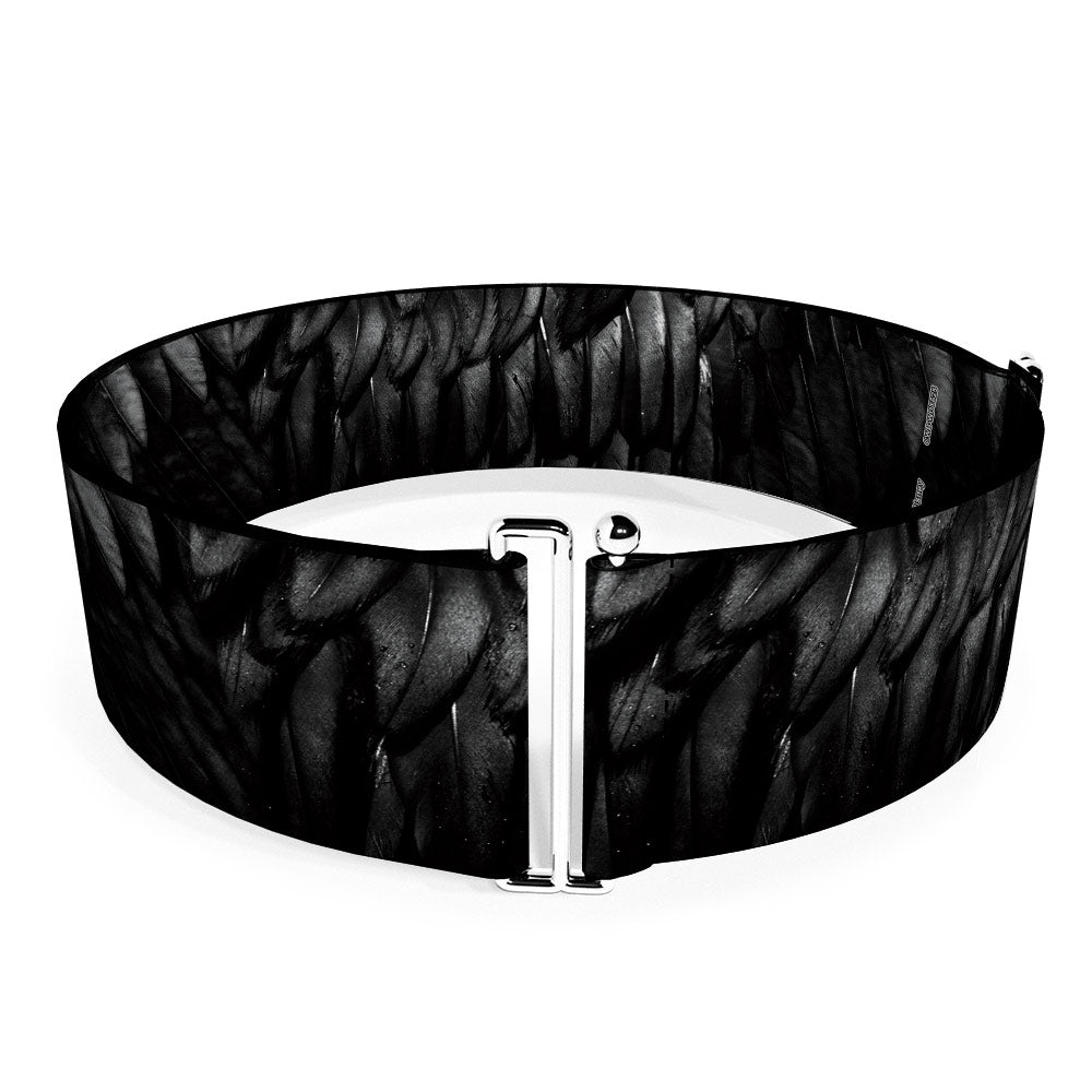 Cinch Waist Belt - Maleficent's Wing Feathers Bounding Black Grays