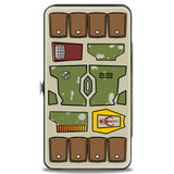 Hinged Wallet - Star Wars Boba Fett Helmet + Utility Elements Bounding Greens