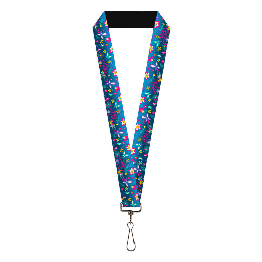 Lanyard - 1.0" - Encanto Butterfly and Flower Collage Blues