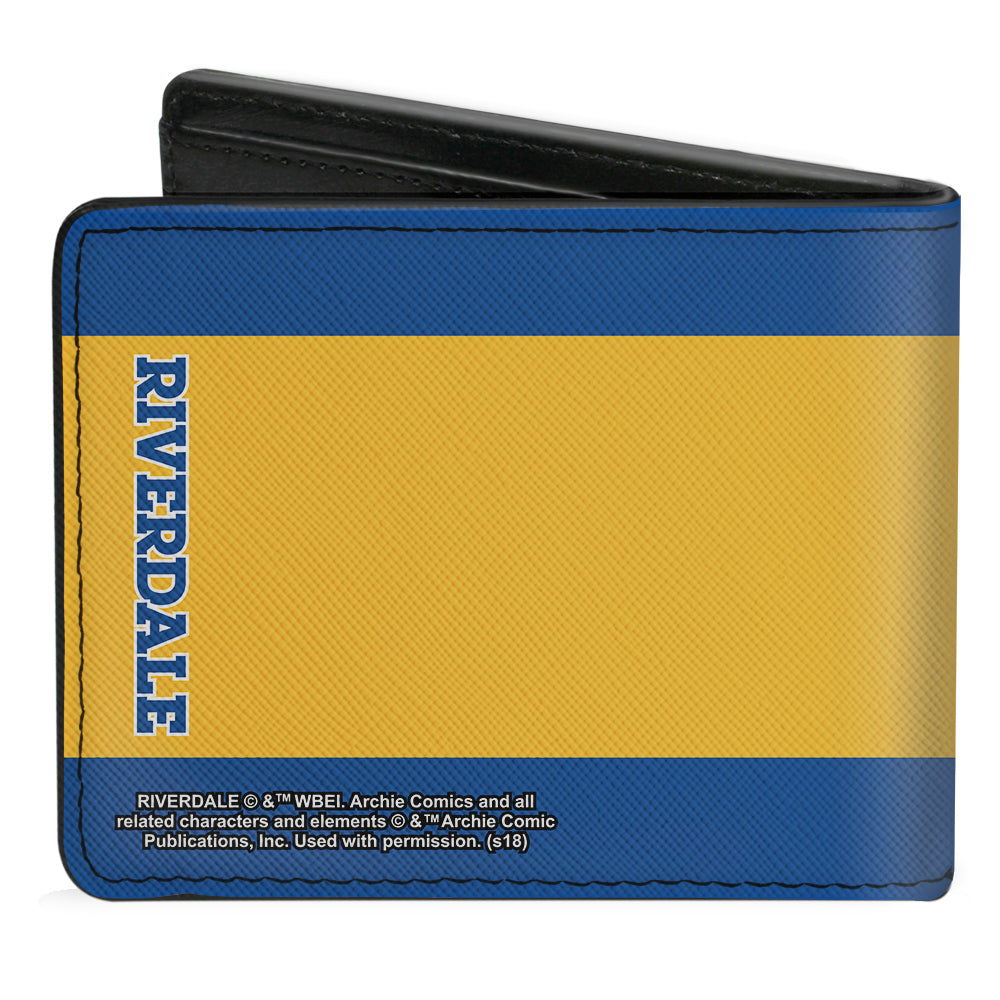 Bi-Fold Wallet - RIVERDALE "R" Logo Stripe Blue Yellow