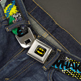 Batman Full Color Black Yellow Seatbelt Belt - Batman & Villains1 Webbing