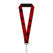 Lanyard - 1.0" - SNOW WHITE Poses Apple Halftone Reds Black