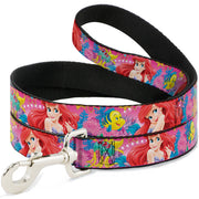 Dog Leash - Ariel/Flounder/Fish Trio Poses Pinks