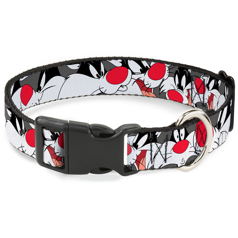 Plastic Clip Collar - Sylvester the Cat Expressions Gray