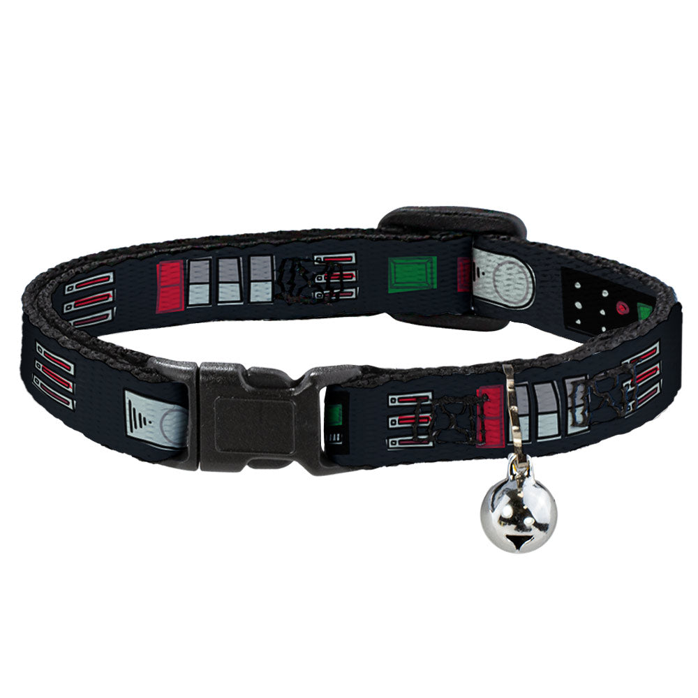 Cat Collar Breakaway - Star Wars Darth Vader Utility Belt Bounding3 Black Grays Reds Greens