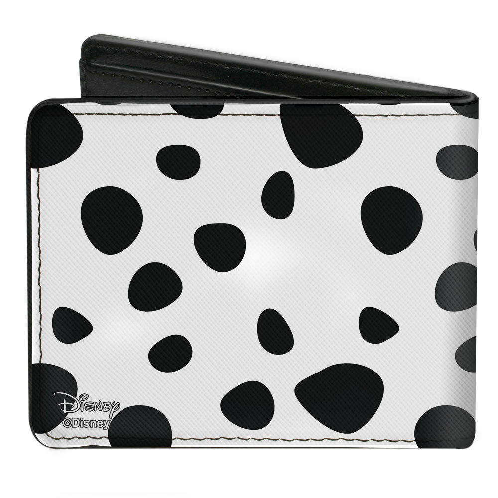 Bi-Fold Wallet - Cruella de Vil Cream Fur Pose + Spots Red Black