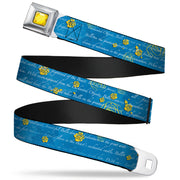 Princess Gem CLOSE-UP Full Color Yellow Seatbelt Belt - Beauty & the Beast Story Script Webbing