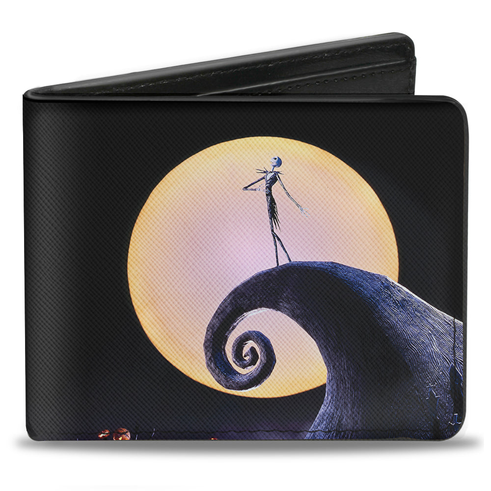 Bi-Fold Wallet - Nightmare Before Christmas Jack Full Moon Pose + Pumpkin Patch