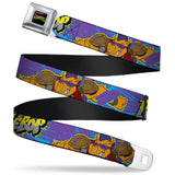 Classic TMNT Logo Full Color Seatbelt Belt - BEBOP Pose/Shatter Purple/Blues/Yellow/Gray Webbing