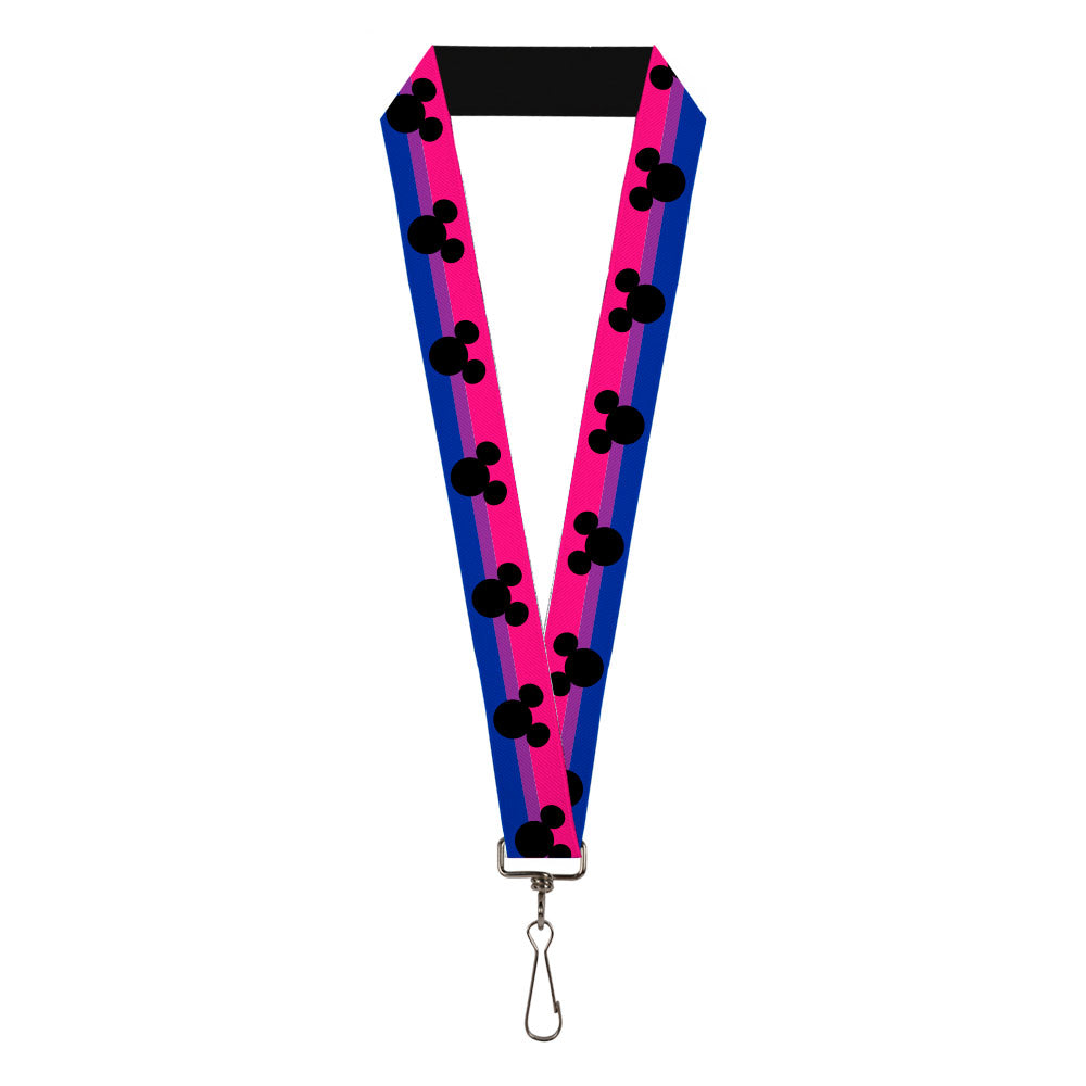 Lanyard - 1.0" - Mickey Mouse Ears Icon Bisexual Pride Flag