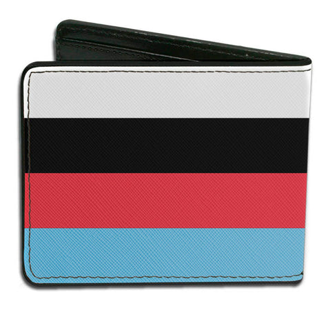 Bi-Fold Wallet - Mocking SpongeBob Pose Stripe White Black Red Blue