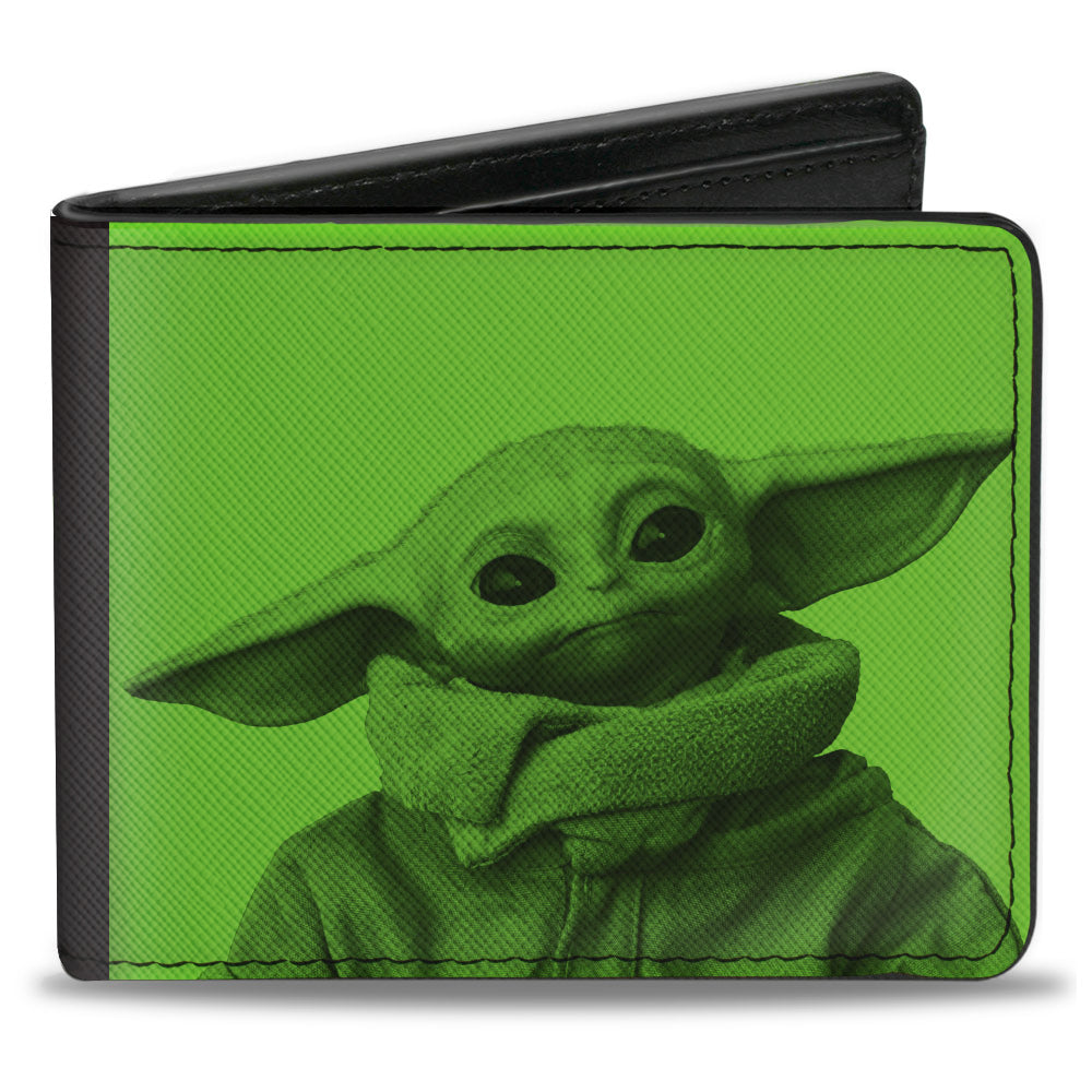 Bi-Fold Wallet - Star Wars The Child Pose + MY CHILD CAN LEVITATE YOUR CHILD Greens Black