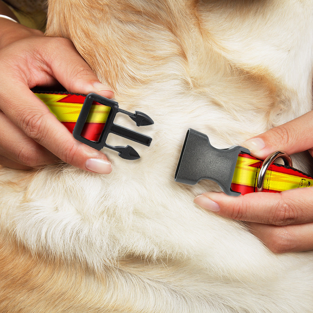 Plastic Clip Collar - The Flash Bolt Stripe Reds/Yellows