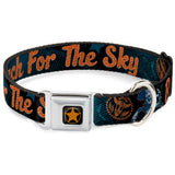 Woody Sherriff Star Reverse Brushed Seatbelt Buckle Collar - Woody REACH FOR THE SKY Denim Blue Print