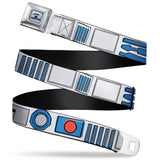 Star Wars R2-D2 Head Full Color White/Black/Blue/Gray/Red Seatbelt Belt - Star Wars R2-D2 Bounding Parts White/Black/Blue/Gray/Red Webbing