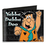 Canvas Bi-Fold Wallet - Fred YABBA DABBA DOO Pose2 Black Gray