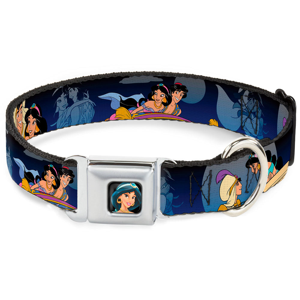 Jasmine CLOSE-UP Full Color Seatbelt Buckle Collar - Aladdin & Jasmine Scenes