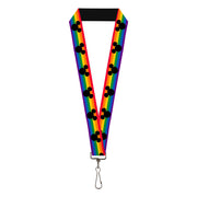 Lanyard - 1.0" - Mickey Mouse Ears Icon Rainbow Pride Flag