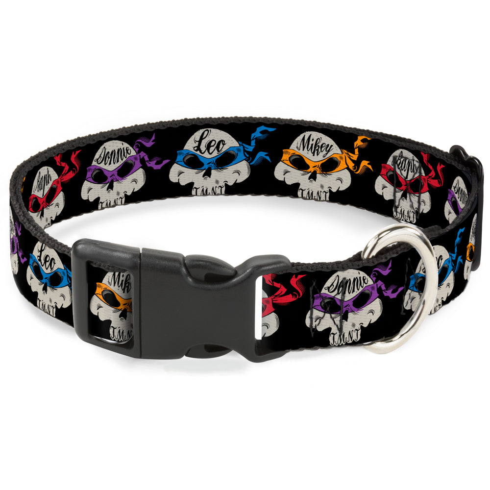 Plastic Clip Collar - TMNT 4-Turtle Road Rebel Skulls Black