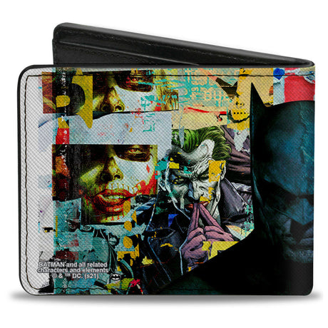 Bi-Fold Wallet - Batman and Gotham City Villains Torn Faces Graffiti Collage2