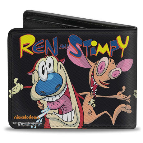 Bi-Fold Wallet - REN AND STIMPY Buddy Pose Black