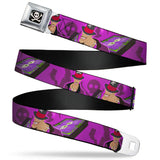 Dr Facilier's Skull & Crossbones Full Color Black Grays Seatbelt Belt - Dr. Facilier Tarot Card 2-Poses/Shadow Man/Skull & Crossbones Purples Webbing