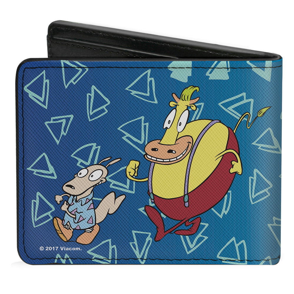 Bi-Fold Wallet - Rocko's Modern Life Rocko & Heffer 2-Poses Blues White