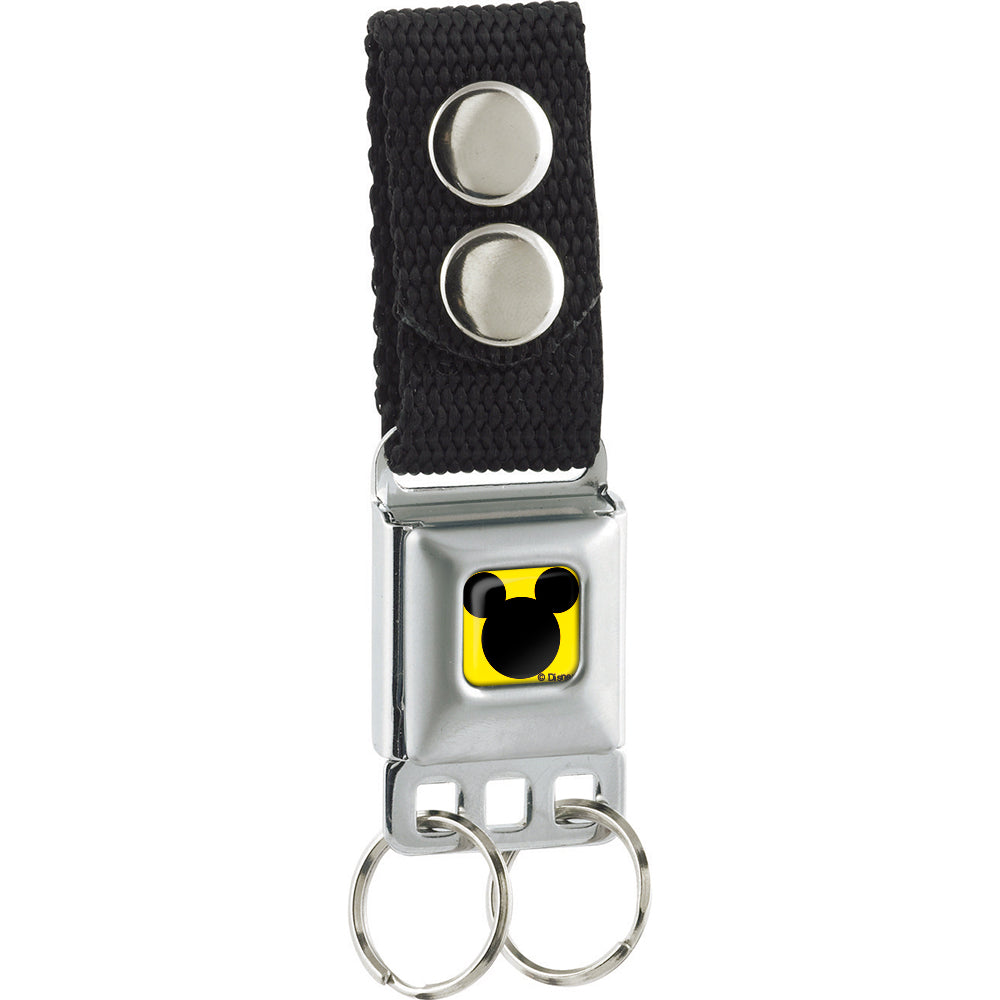 Keychain - Mickey Mouse Head Silhouette Full Color Yellow Black